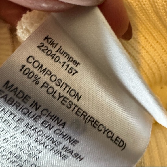 Soulland Kiki Rib Knit Polo Sweater Off White XS | Flared Sleeve Knit Jumper - Picture 10 of 11